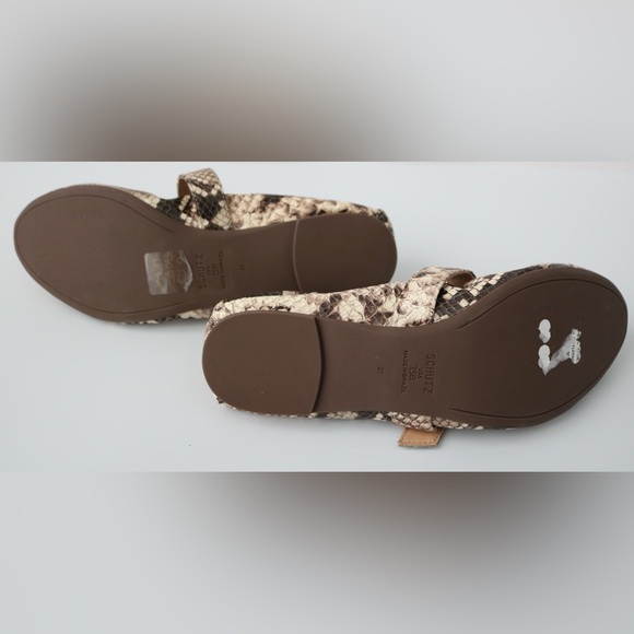 NWOT- Schutz- Calita Snake-Embossed Leather Flat- Size 7.5 - Picture 6 of 8